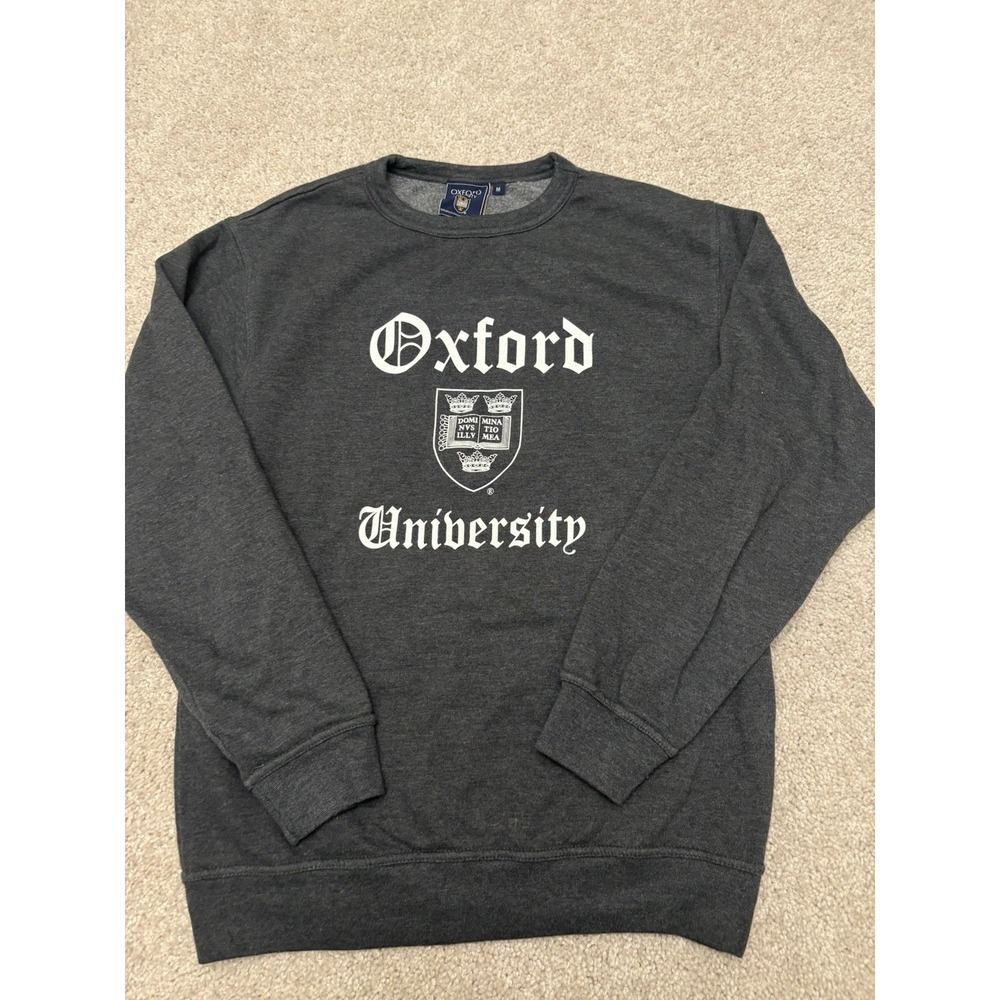 Women's Oxford Gray Crewneck Sweater Preppy College Size Medium